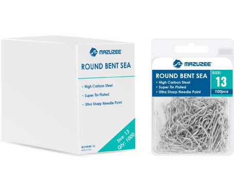 AQUA MARINE - Round Bent Sea Hooks - Ring Head